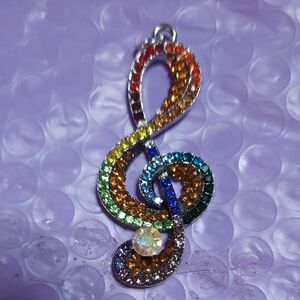 Colorful Treble Clef Pendant